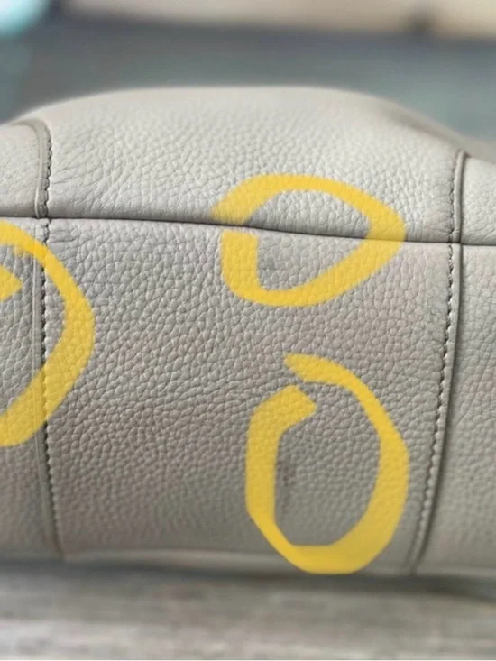 Tory Burch Pebbled Leather Tote in Light Gray - Picture 11 of 12